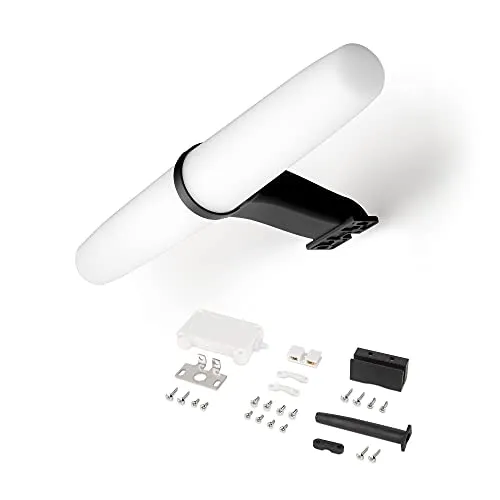 Emuca Faretto LED Specchio Bagno 233mm Nero IP44