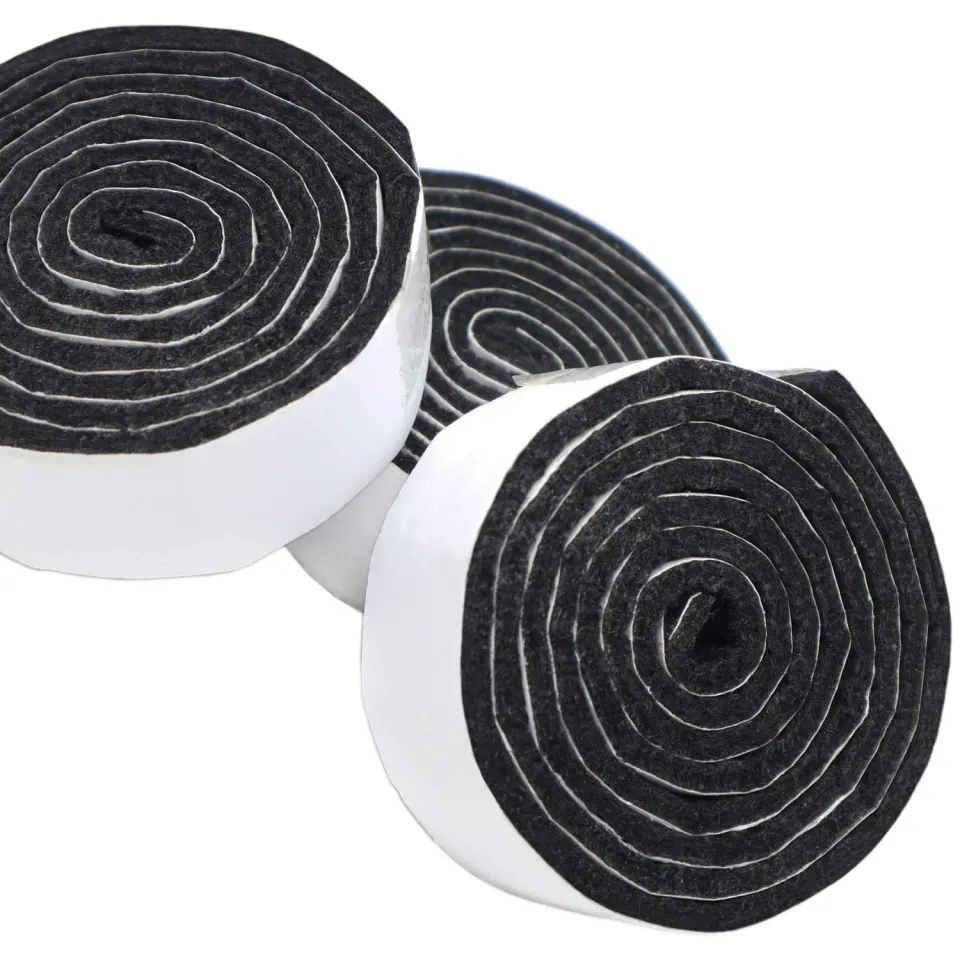 Adsamm rotoli feltro autoadesivo 24x1000 mm neri 3 pezzi 3,5 mm