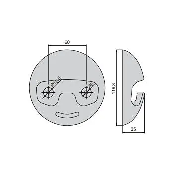 Emuca appendiabiti parete D 120 mm nero tecnoplastica 2 pezzi