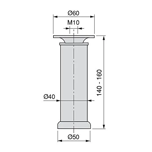 Emuca Piedini Regolabili Alluminio 40x140 mm 4 Pezzi