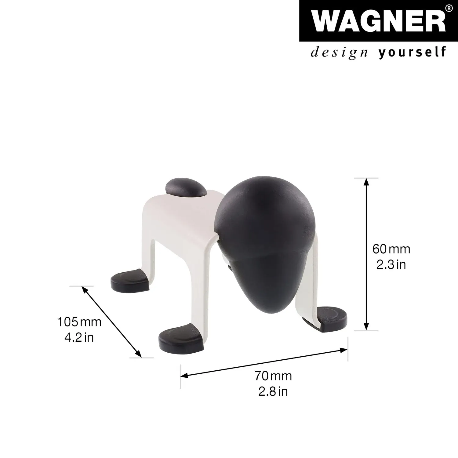 Wagner Dog Door Stop EH 5205 fermaporta da appoggiare bianco nero 105 mm