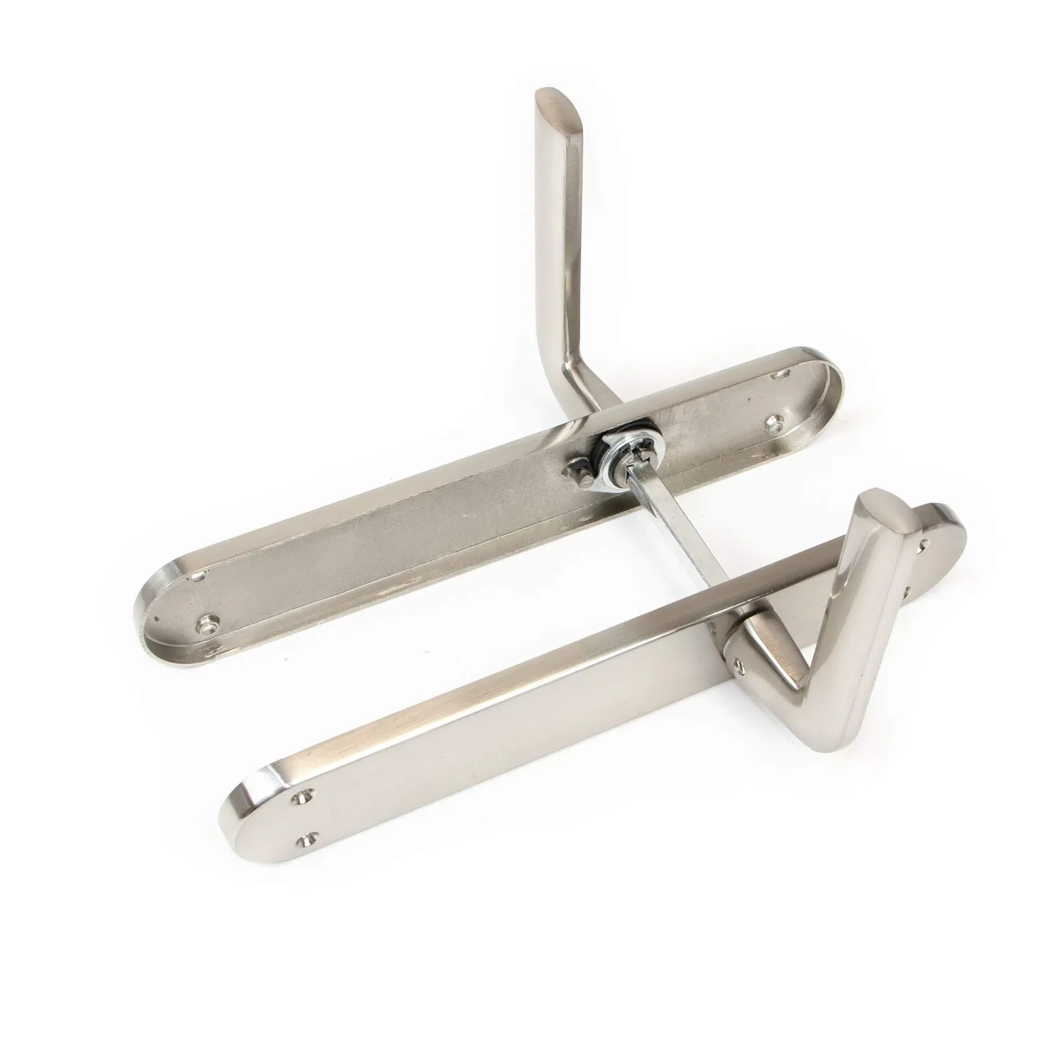 Emuca Maniglie Porta Interna Placca 43x250 Nickel Coppia