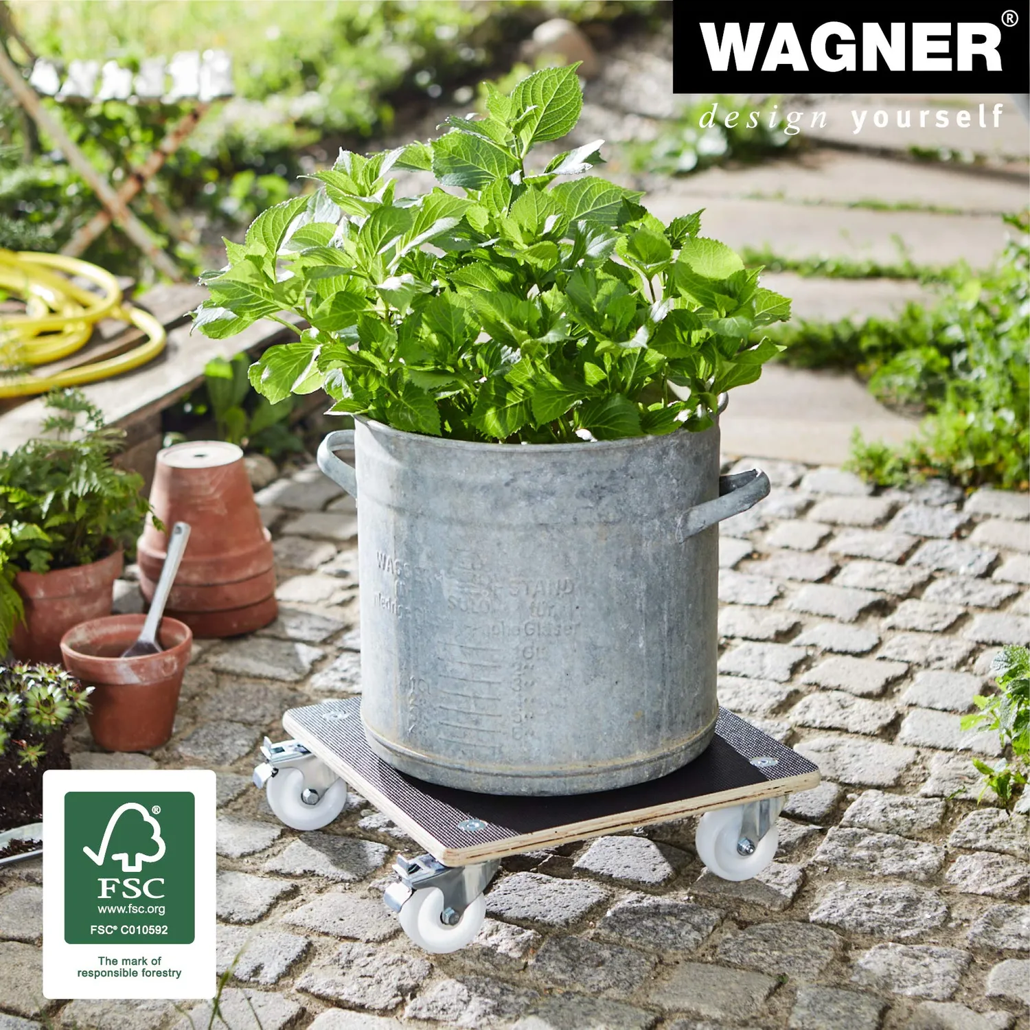 Wagner Maxigrip carrello piante 38x38 cm legno 250 kg