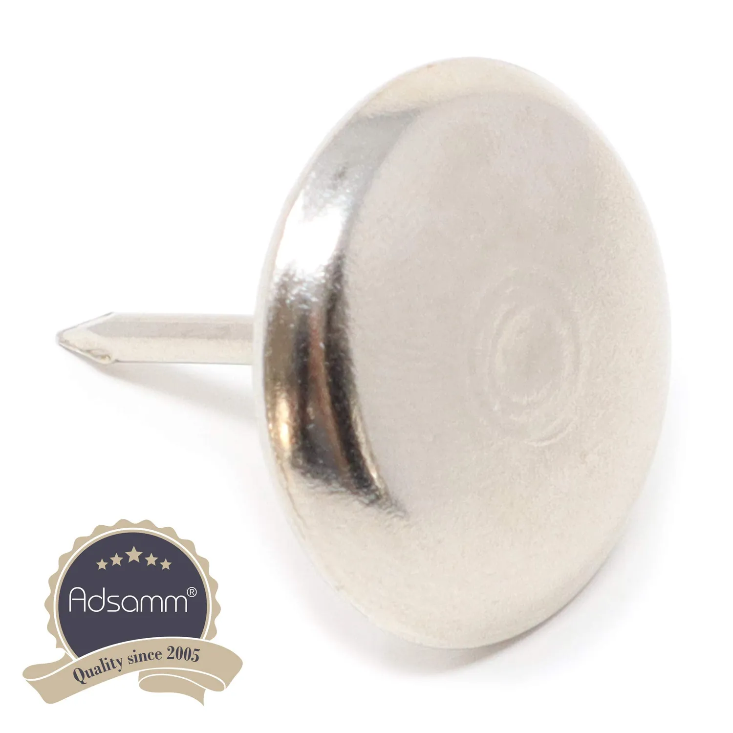 Adsamm scivoli metallo con chiodo argento 16 pezzi 25 mm