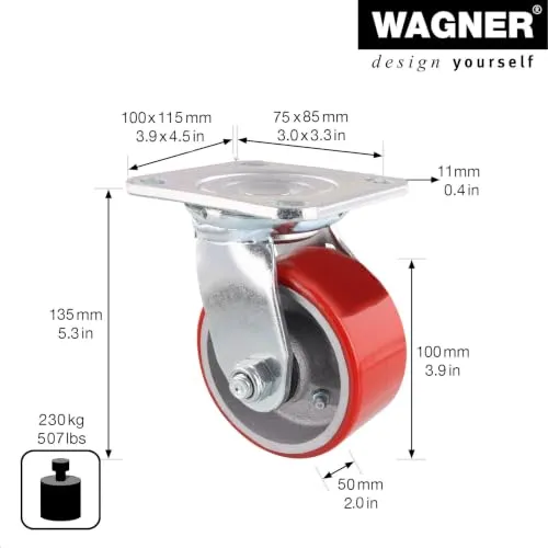 Wagner 04011601 ruota girevole 100 mm 230 kg