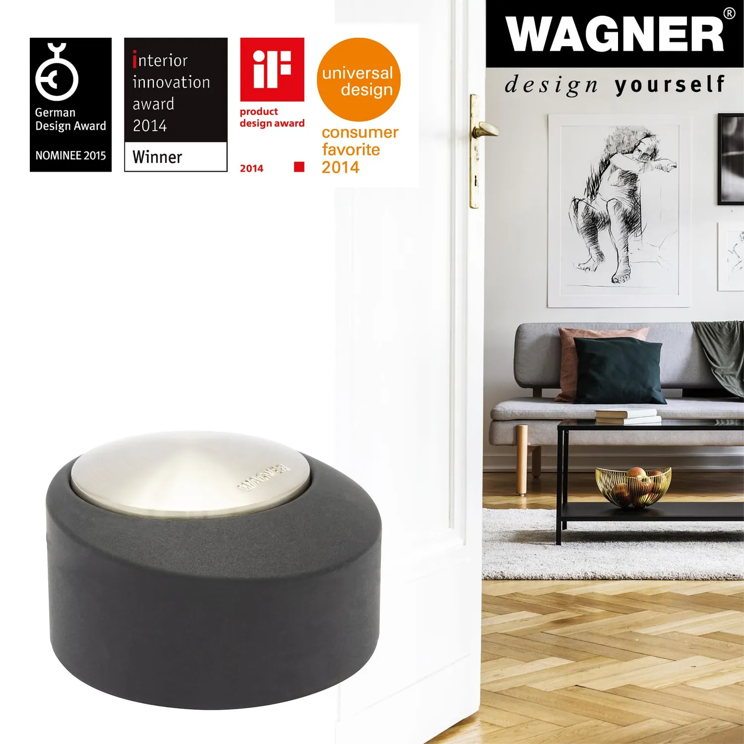 Wagner Fermaporta Pavimento 15518111 Inox Ø50x30 mm