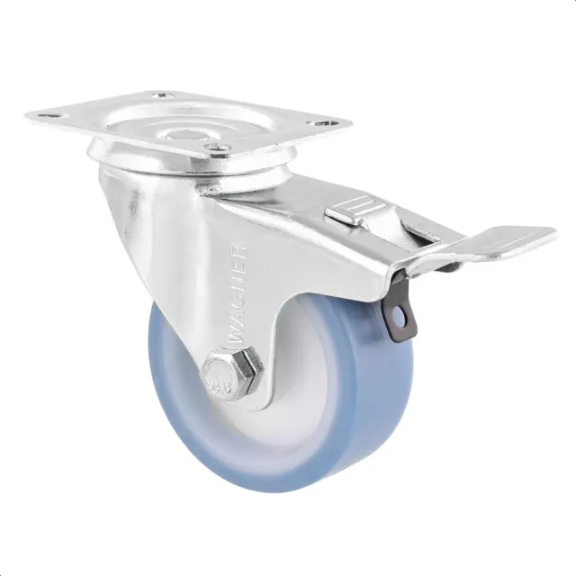 Wagner RO 7600 rotella girevole con freno 100 mm blu