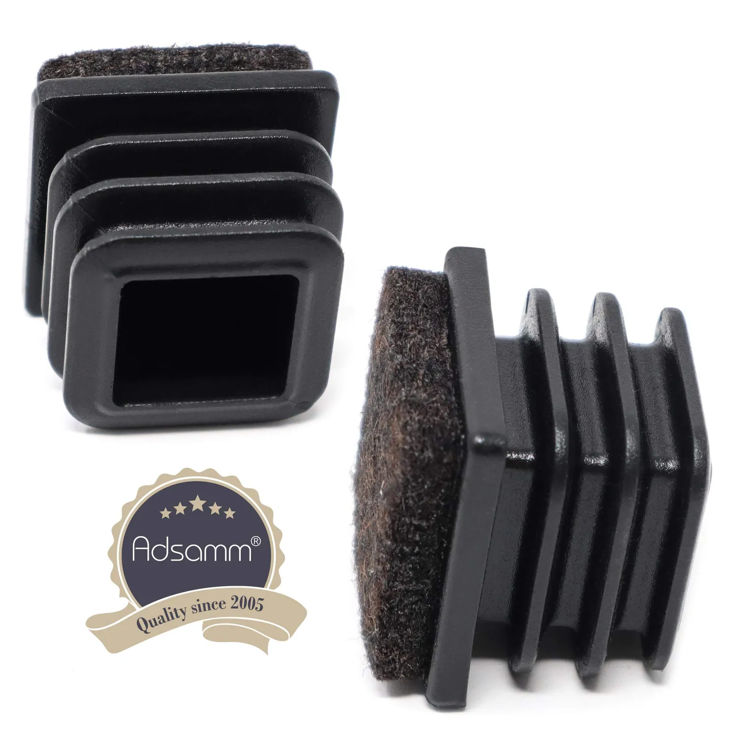 Adsamm Puntali Alettati con Feltro Neri 21-23 mm 4 Pezzi
