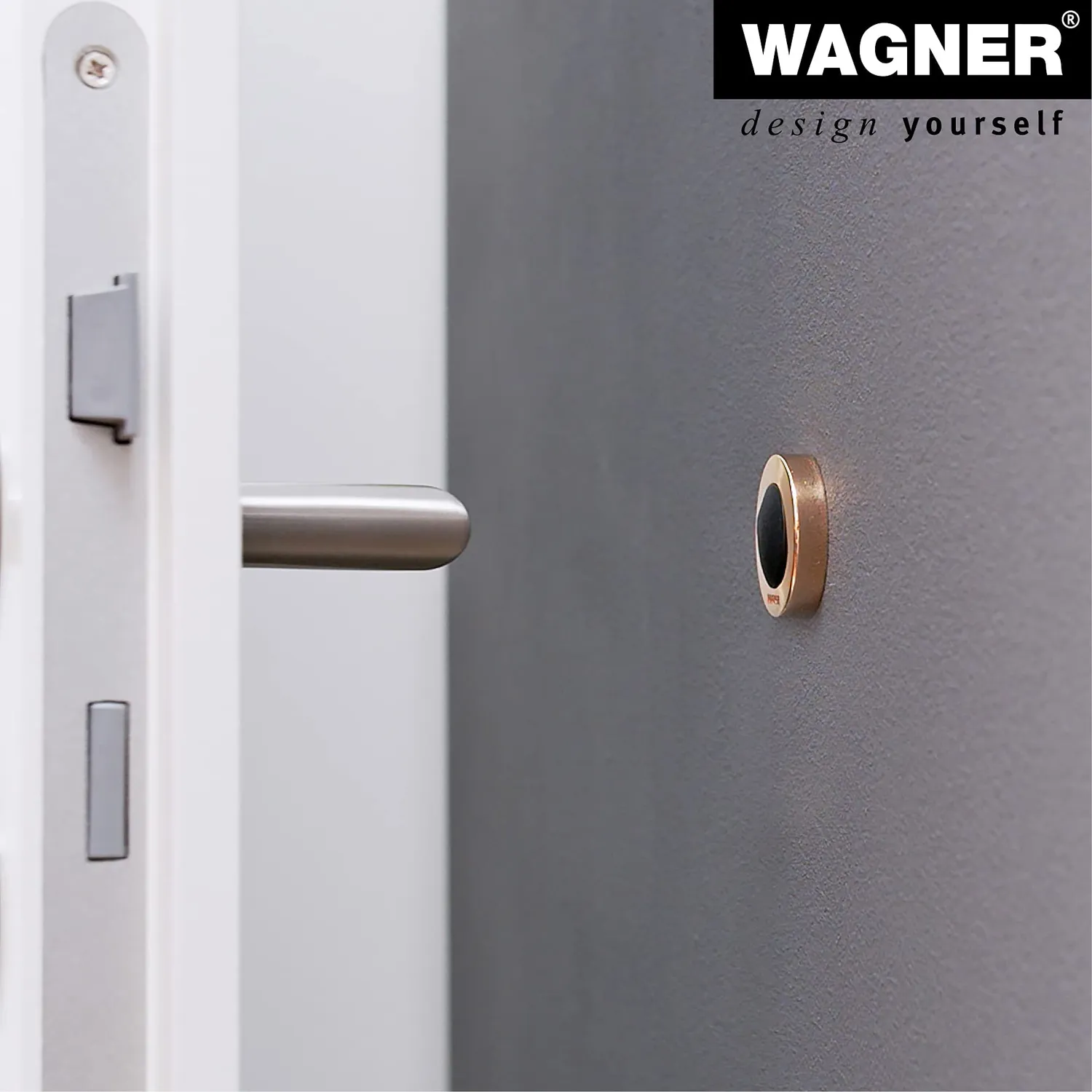 Wagner 15513711 fermaporta a muro oro/nero Ø38 mm
