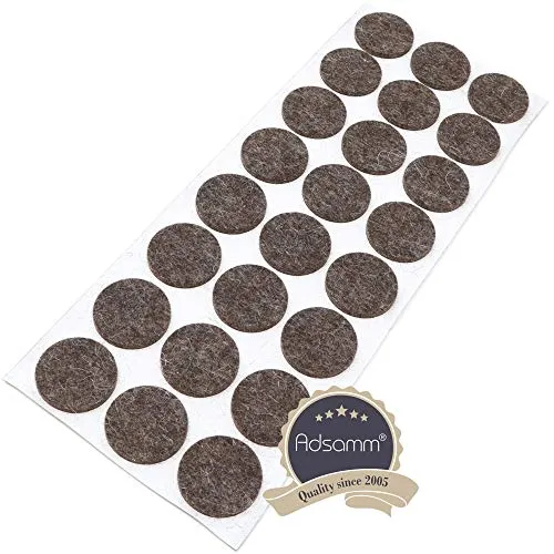 Adsamm Feltrini Lana Ø 28 mm Marrone 24 Pezzi Extra Soft