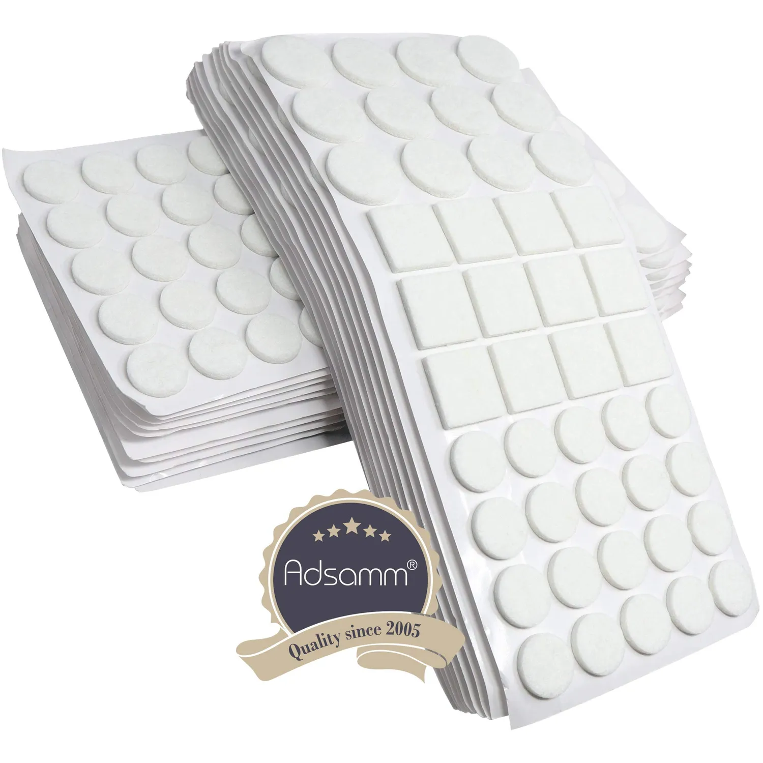 Adsamm feltrini autoadesivi misti bianchi 880 pz 3,5 mm