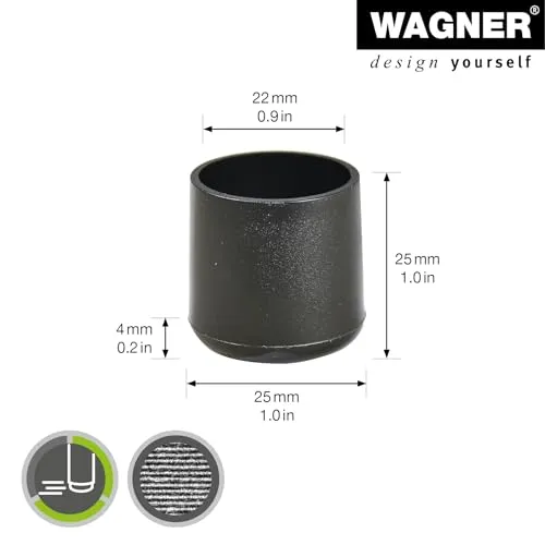 Wagner 15062299 tappi tubi tondi 4 pezzi neri plastica