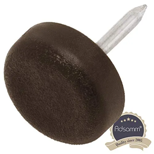 Adsamm PG-N-BR-15-4 Pattini Plastica Ø15 mm Marrone 4 pz