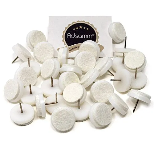 Adsamm Feltrini con Chiodo Bianchi 24 mm 32 Pezzi Feltro