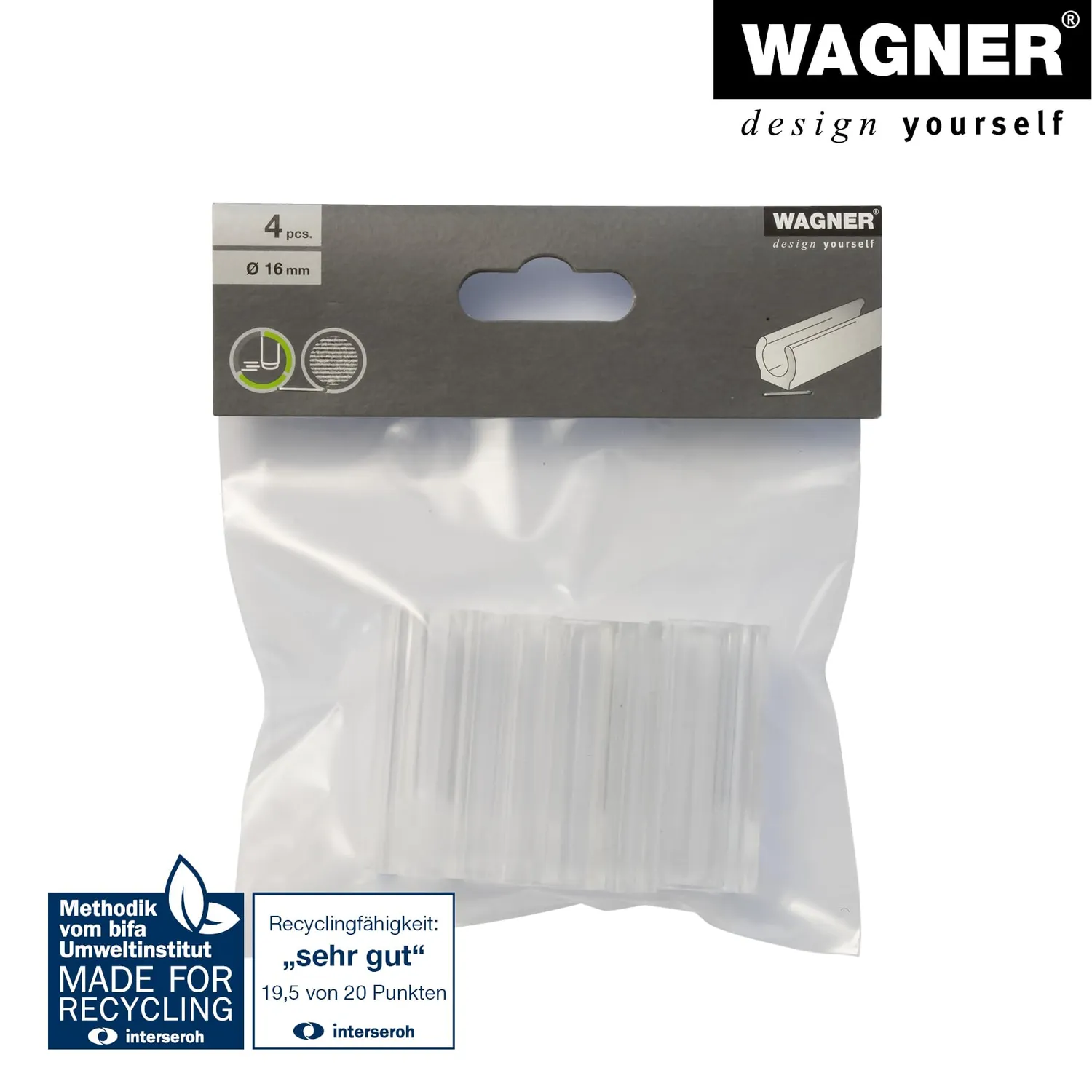 Wagner EH 0681 15068199 tappi tubo rotondo 4 pezzi trasparenti innesto