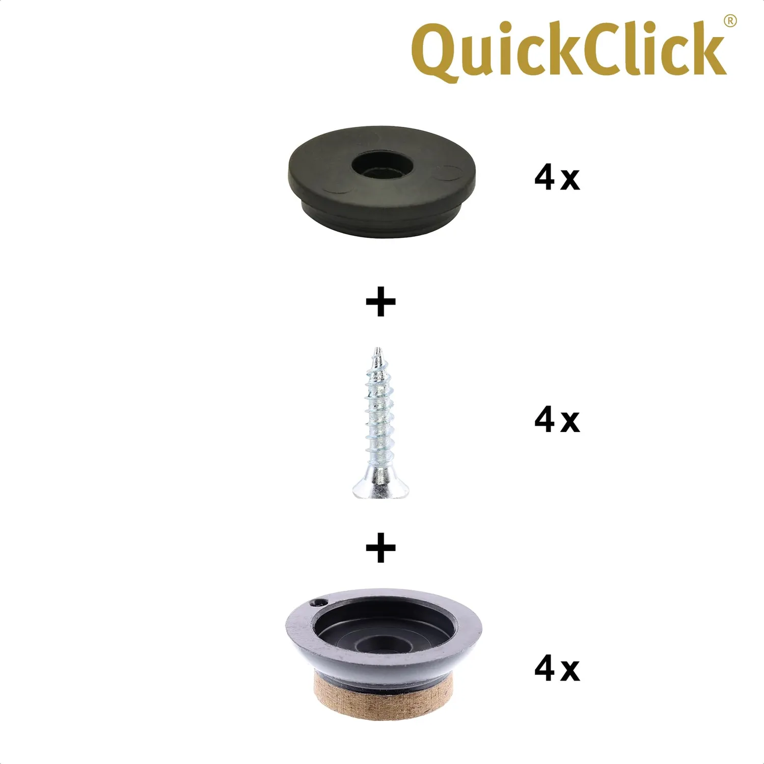 Wagner QuickClick 16781600 feltrini avvitare SYNO Slim 20 mm 4 pezzi