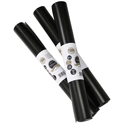 Adsamm Tappetini Antiscivolo 48x200 cm Neri 3 pz PVC