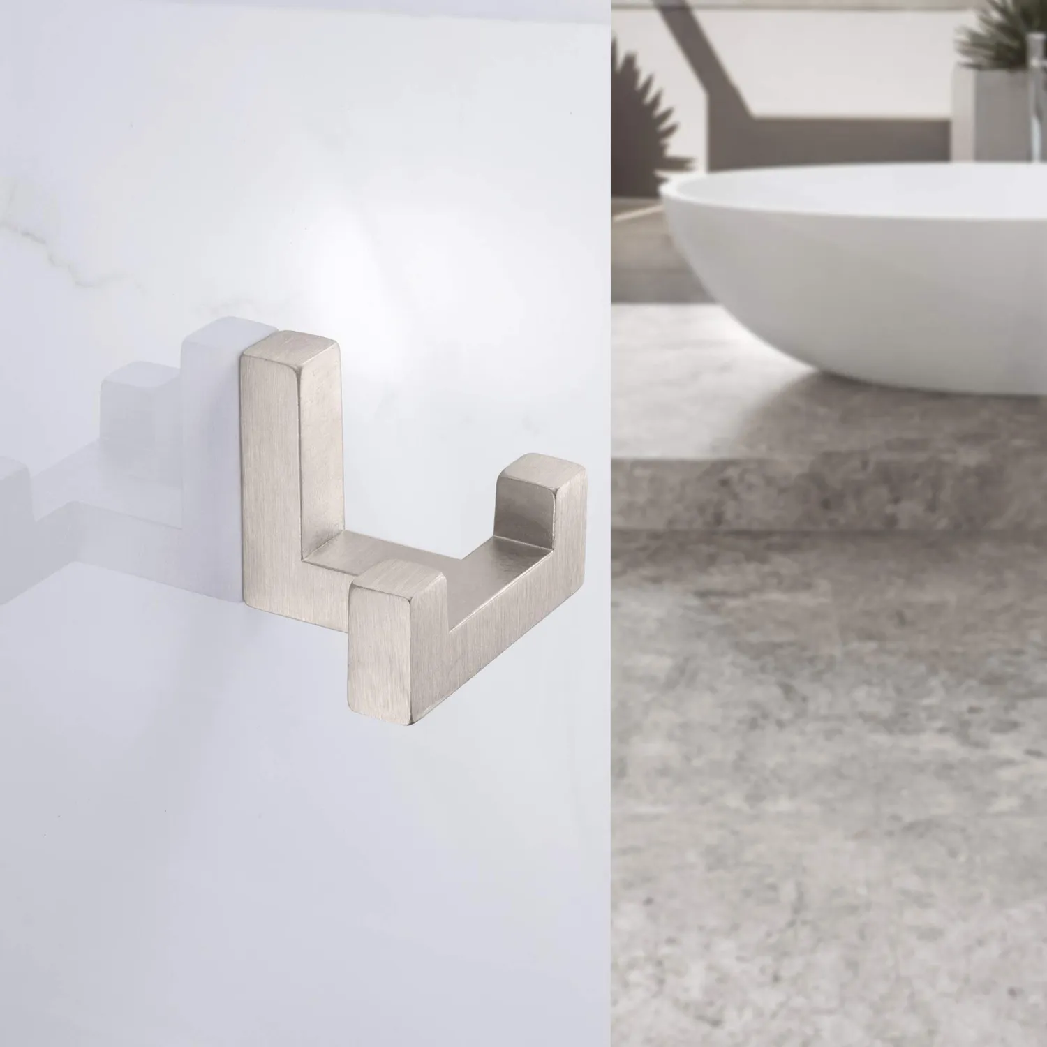Gedotec Tetris gancio doppio da parete 40x52 mm inox 1 pezzo