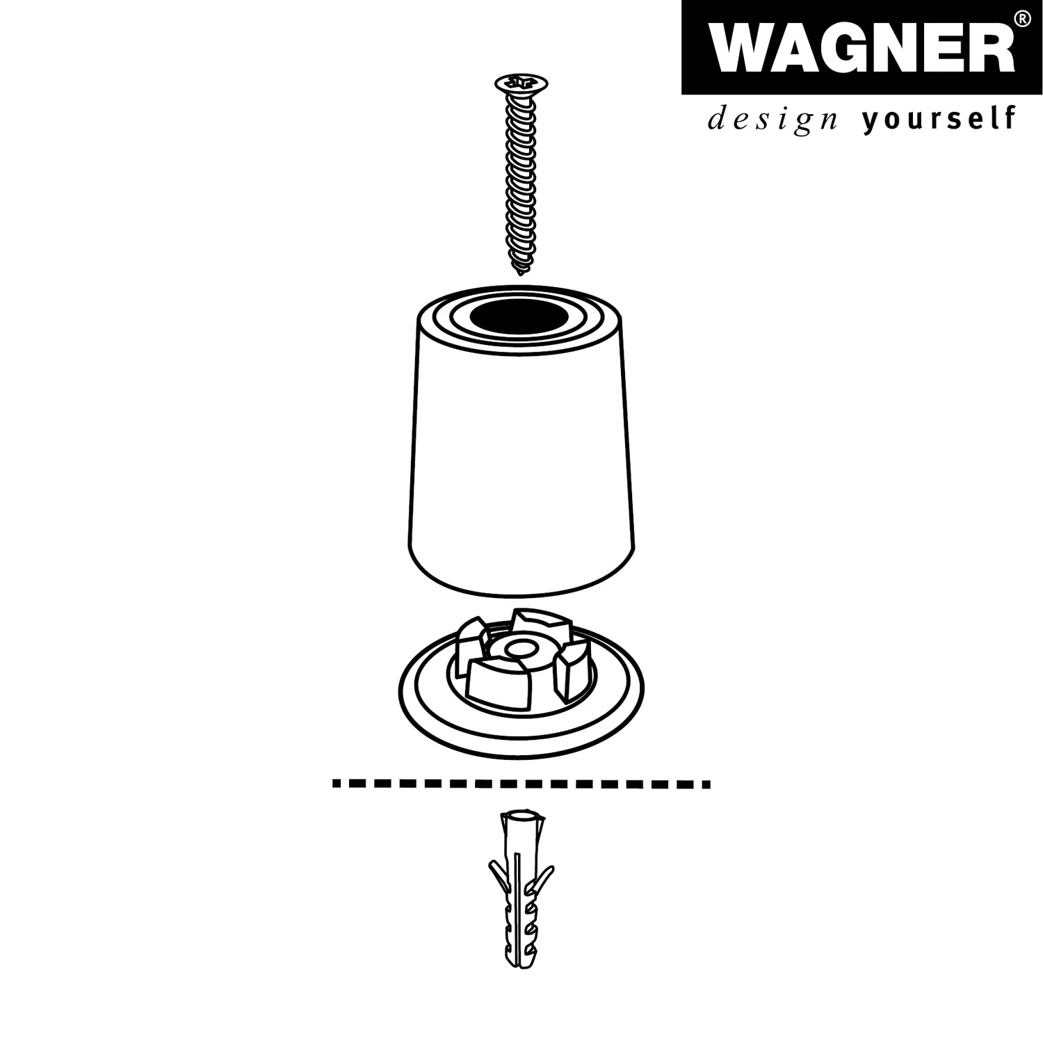 Wagner Vulkano Midi 15208111 fermaporta pavimento argento nero