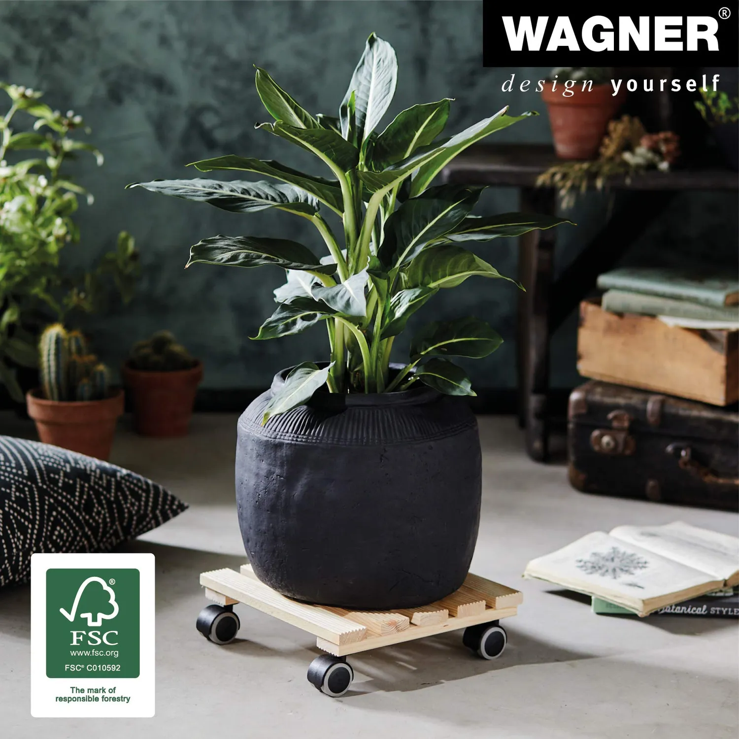 Wagner Country sottovaso legno 28x28 cm 100 kg naturale