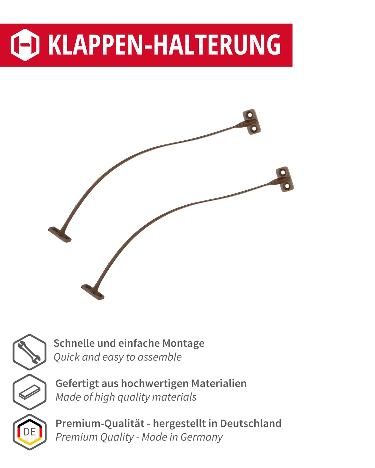 Gedotec H3951 Cerniera Ribalta 200 mm Marrone 2 Pezzi