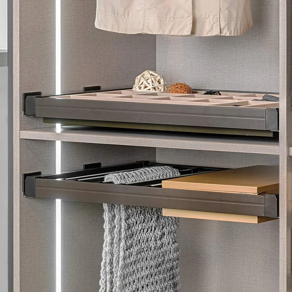 Emuca organizer cassetto cucina M60 moka 564-614 mm