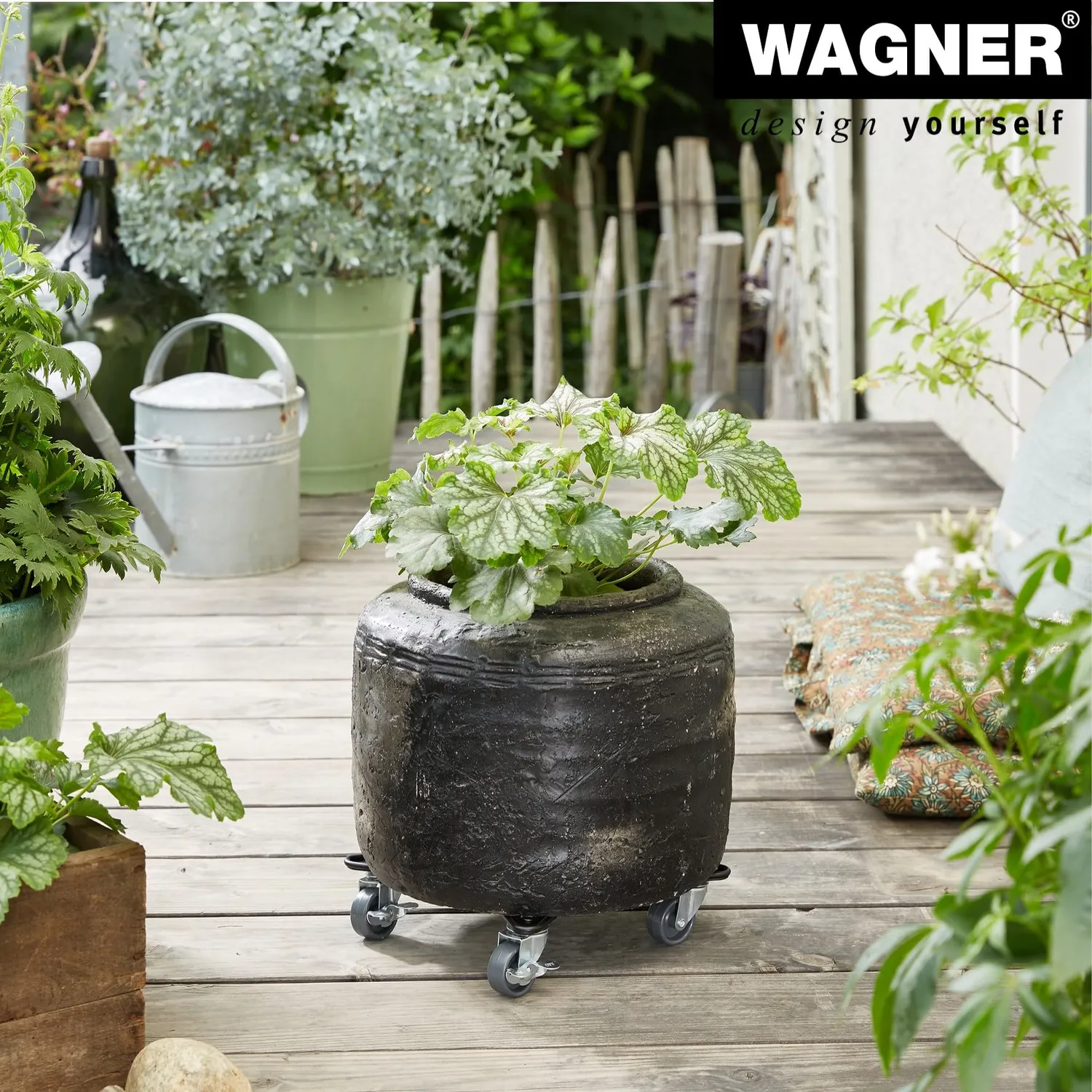 Wagner Retro Style 20094001 carrello piante nero Ø30 cm 60 kg