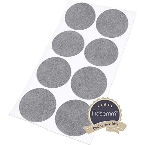 Adsamm Ø 50 mm feltrini rotondi grigi 8 pezzi ultrasottili