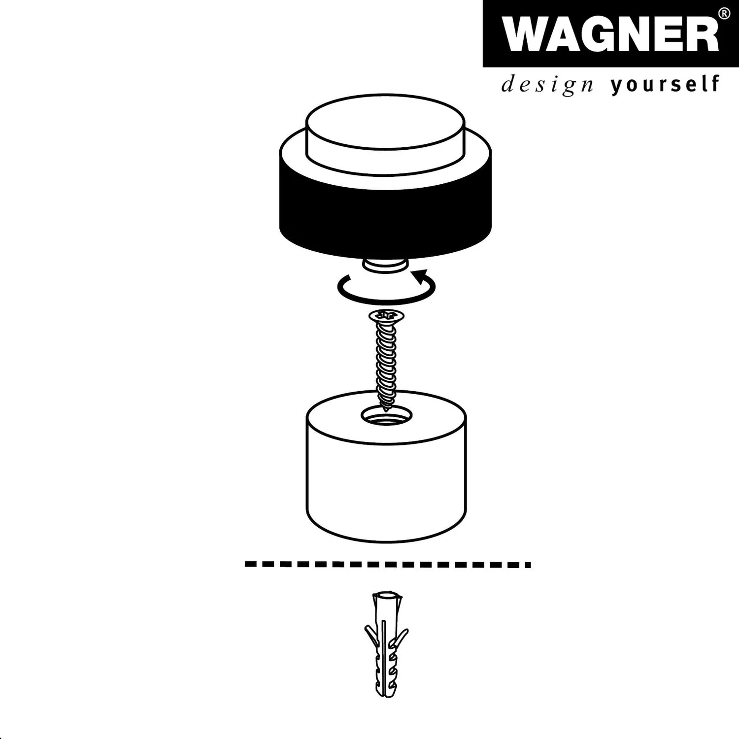 WAGNER Big Ben 15517511 fermaporta pavimento nero alluminio