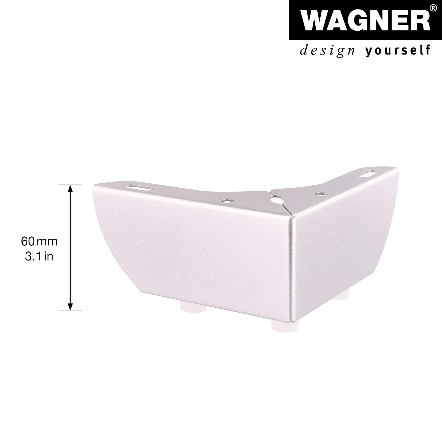 WAGNER SOFA WINGS piedi argento 11x11x6 cm 4 pz