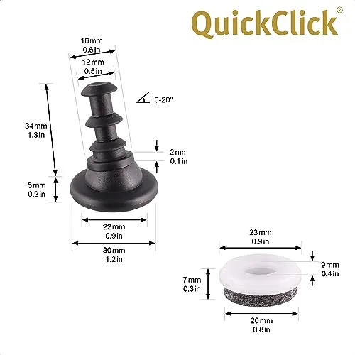 Wagner QuickClick 16781000 feltrini Vitra 4 pezzi ULTRASOFT feltro