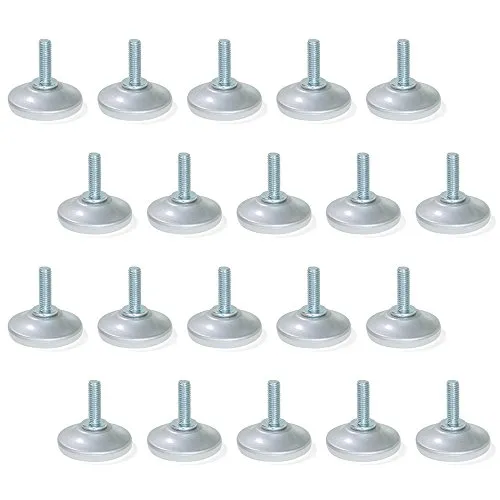 Emuca 2020525 Piedino Regolabile M6 Set 20 Pezzi Grigio
