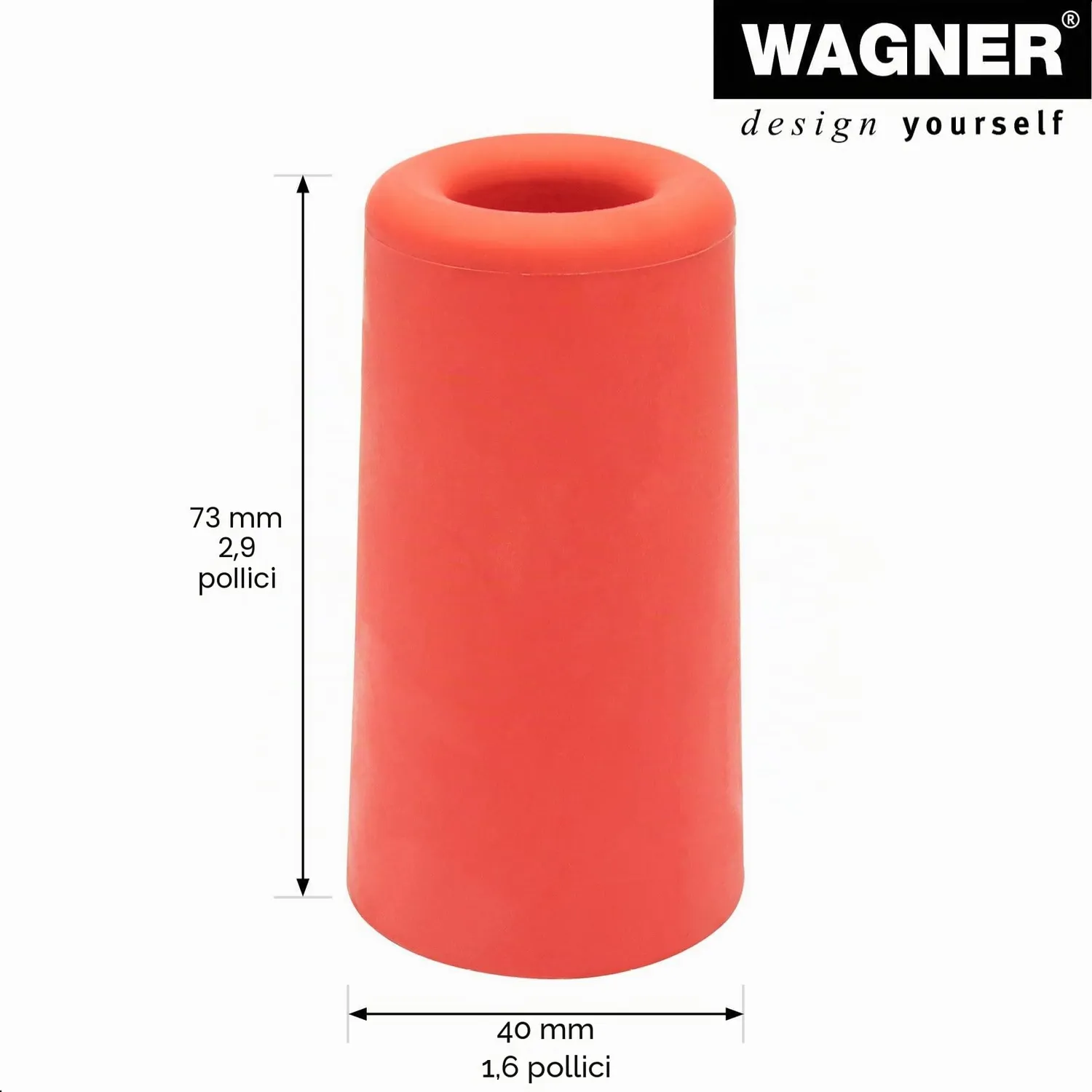 Wagner Vulcano Big 15207121 fermaporta rosso Ø40x73 mm gomma