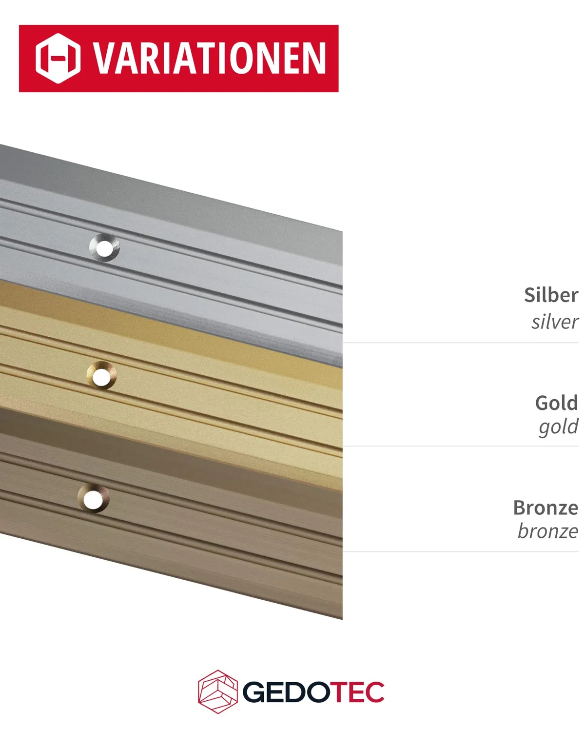 Gedotec Profilo Transizione Alluminio Bronzo 100 cm