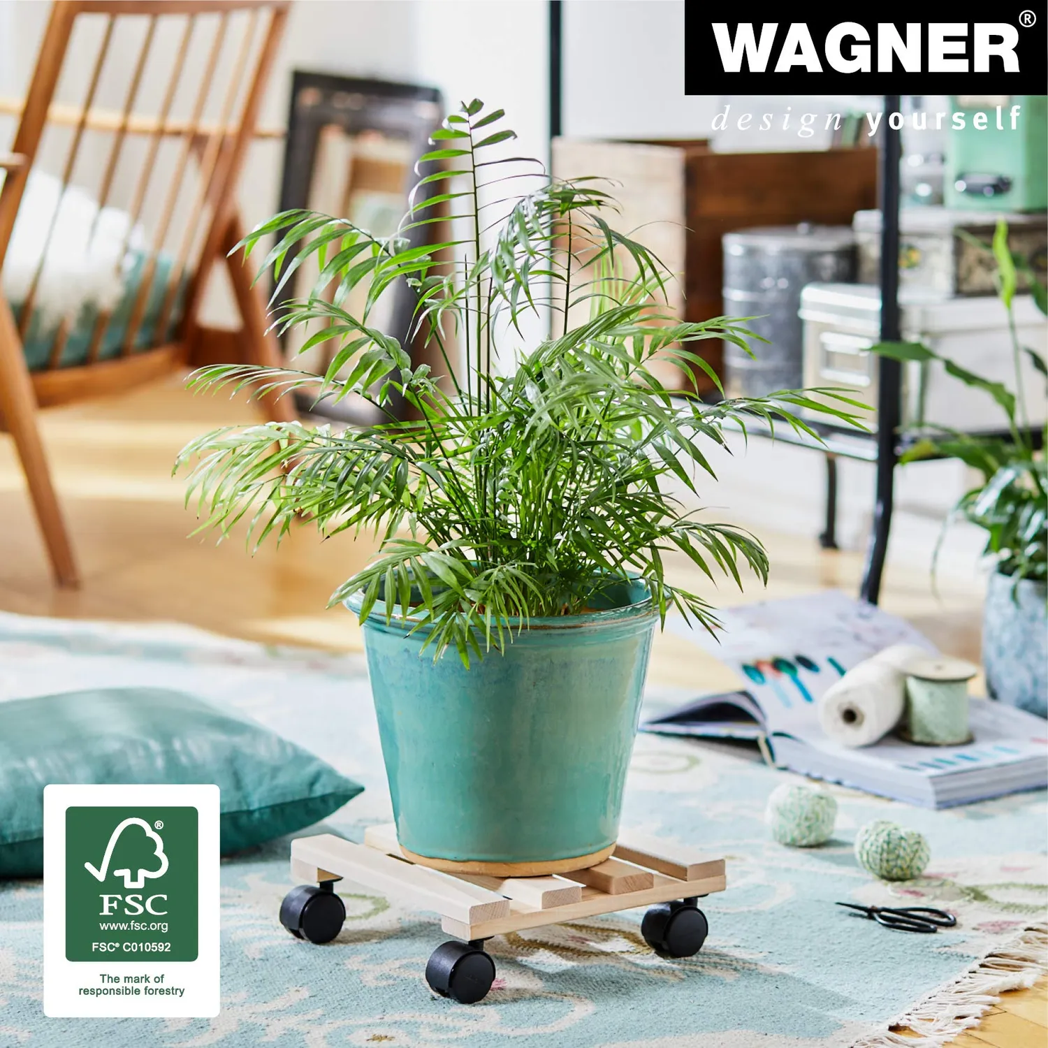 Wagner Paletti GH 0330 carrello piante legno 28x28 cm 100 kg