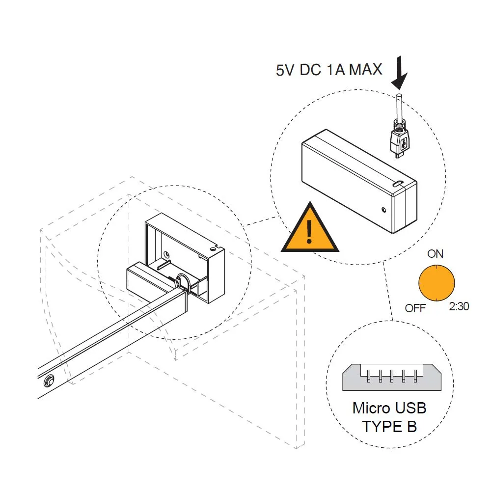 Emuca Asta Appendiabiti LED Armadio 858-1008 mm Alluminio Sensore