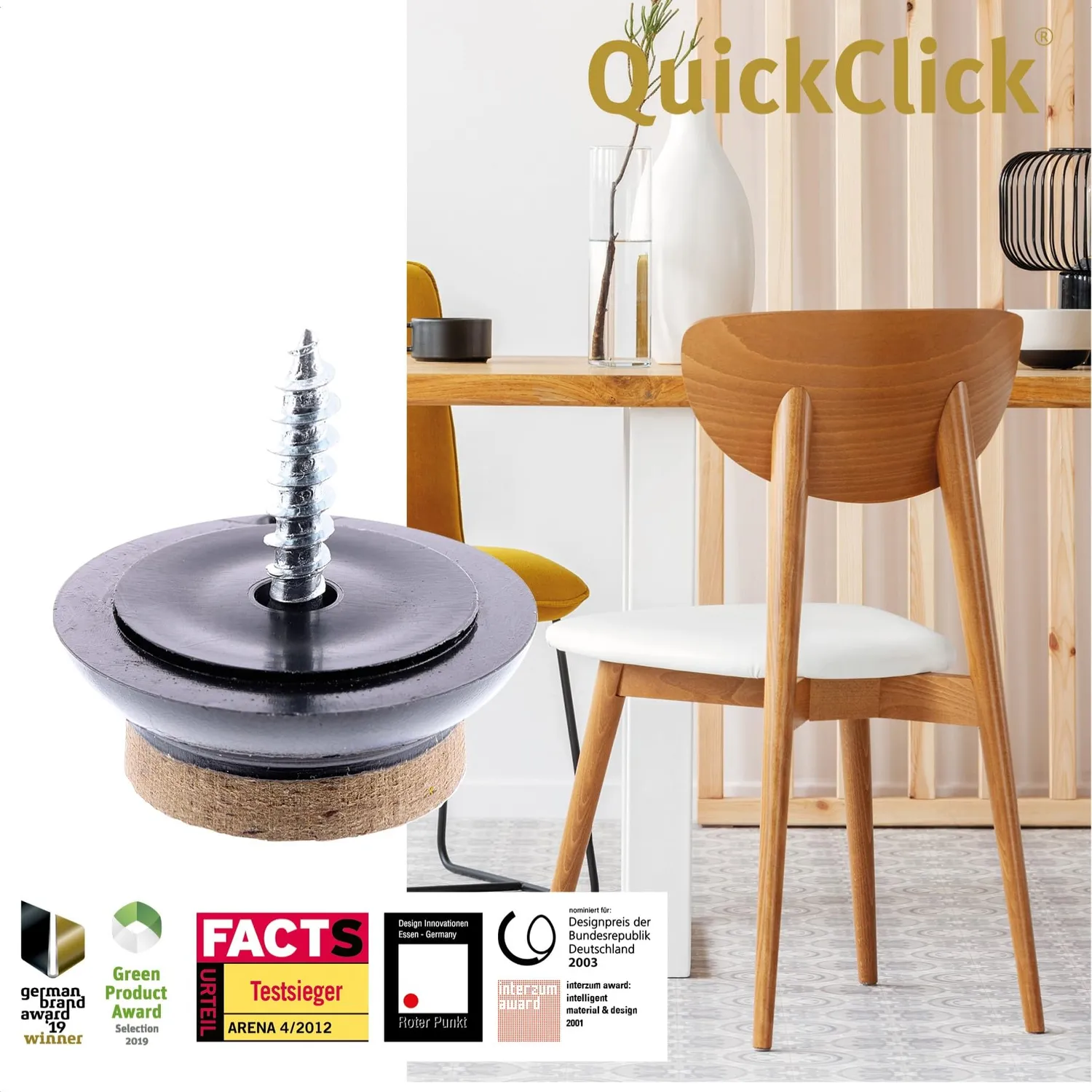 Wagner QuickClick 16791499 feltrini da avvitare 20 mm 4pz linoleum