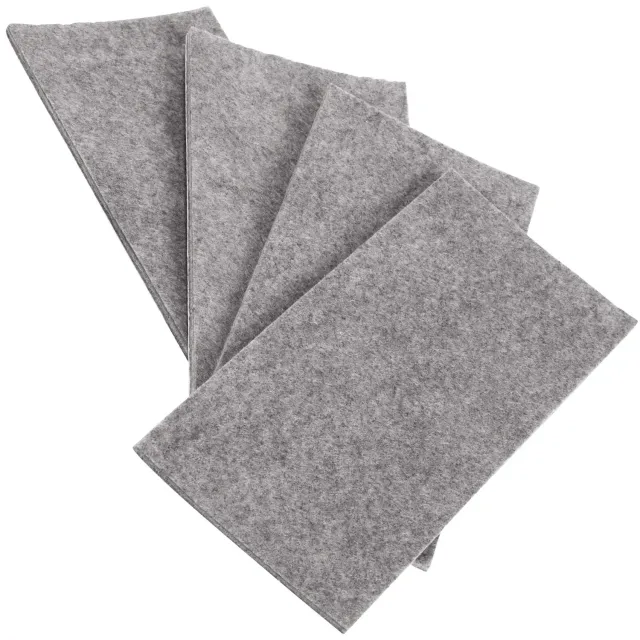Adsamm Fogli Feltro 80x180 mm 4 Pezzi Rettangolari Grigi Autoadesivi
