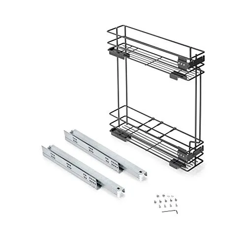 Emuca Estraibile Carrello Portabottiglie 200 mm Antracite
