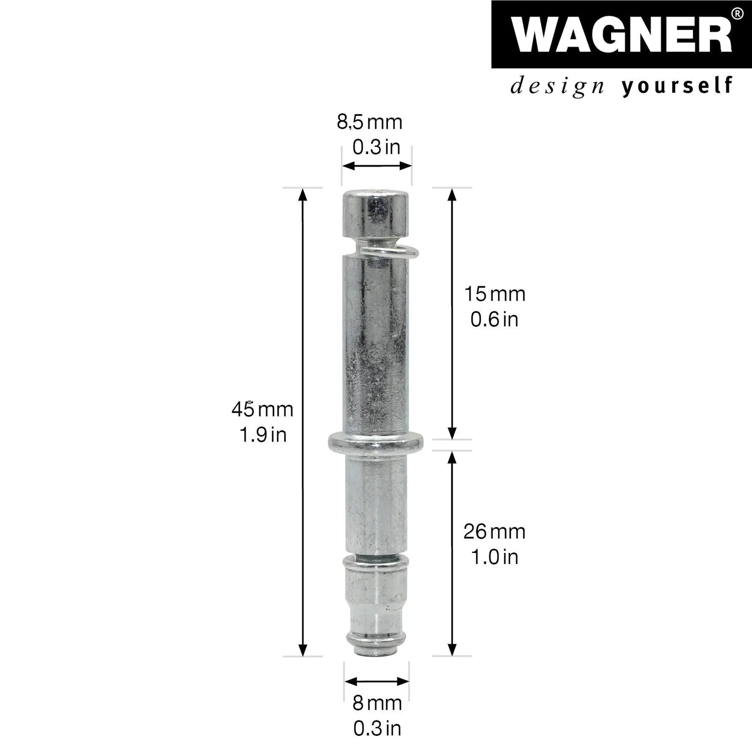 Wagner RO 0092 perno riduttore 2 pezzi 8,5/8 mm acciaio