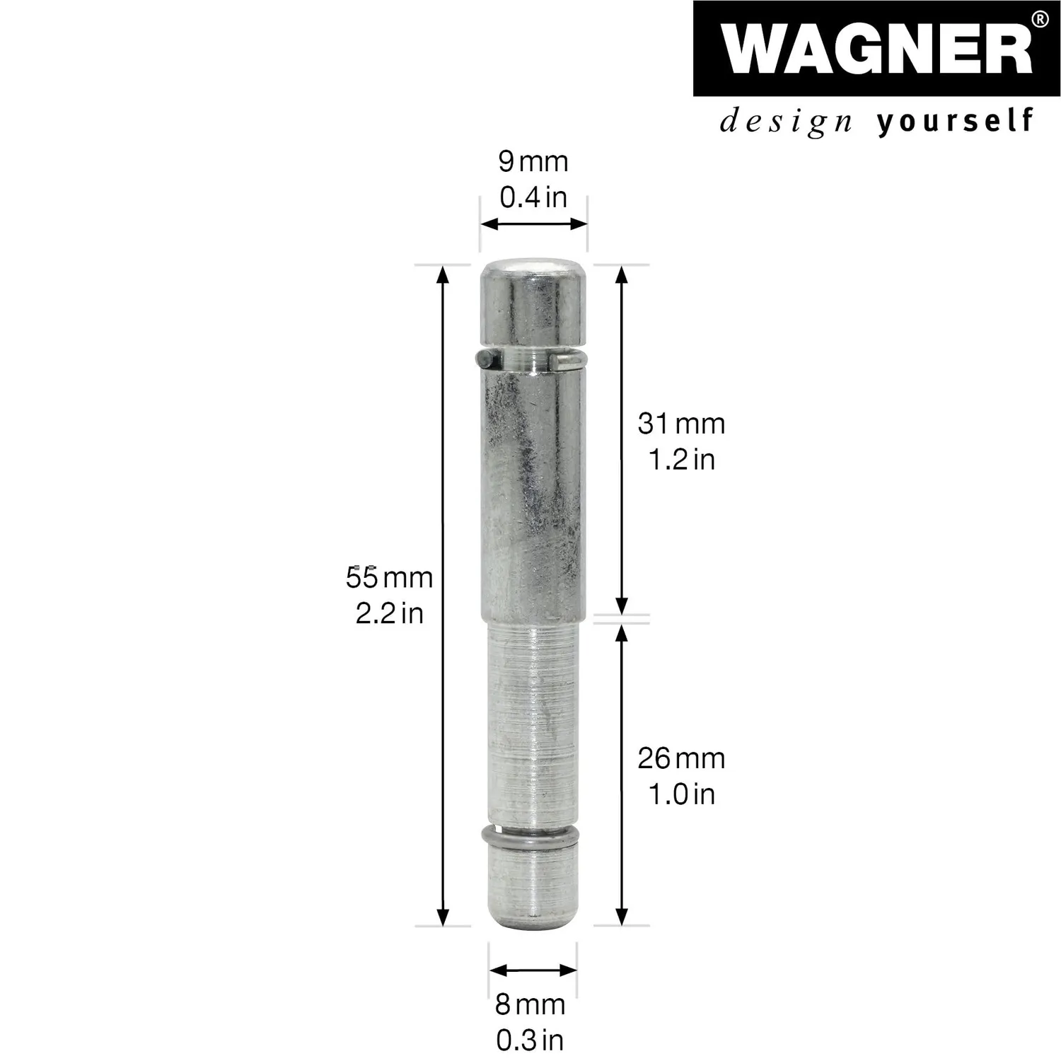 Wagner 11009399 perno riduttore acciaio 8 mm 2 pezzi