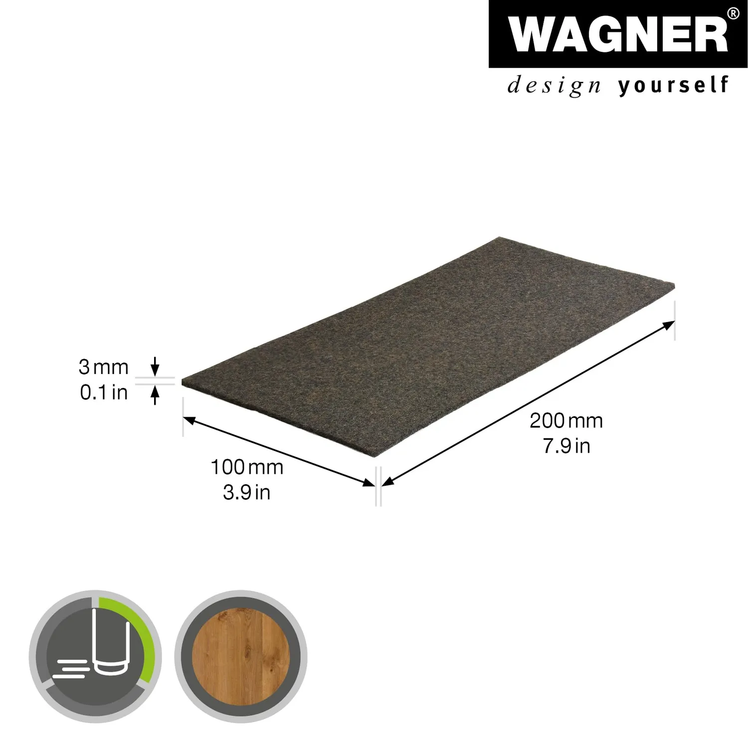 Wagner 15175299 EH 1752 foglio feltro adesivo marrone 100x200 mm