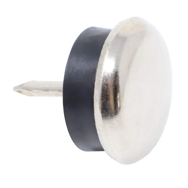 Adsamm Pattini Metallo Ø20 mm 16 Pezzi Tondi Argento con Chiodo