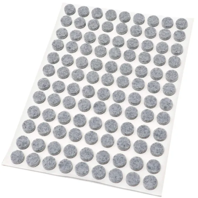 Adsamm Feltrini Autoadesivi Rotondi Grigio 108 Pezzi 10 mm Feltro