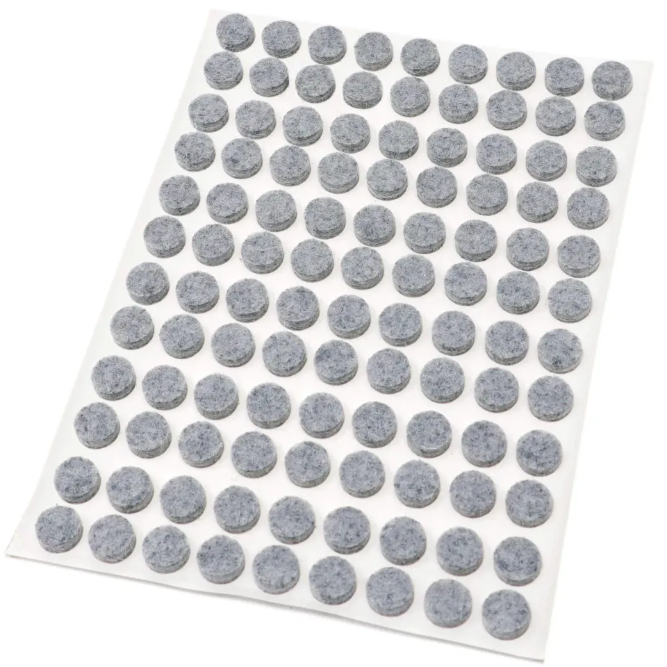 Adsamm Feltrini Autoadesivi Rotondi Grigio 108 Pezzi 10 mm Feltro