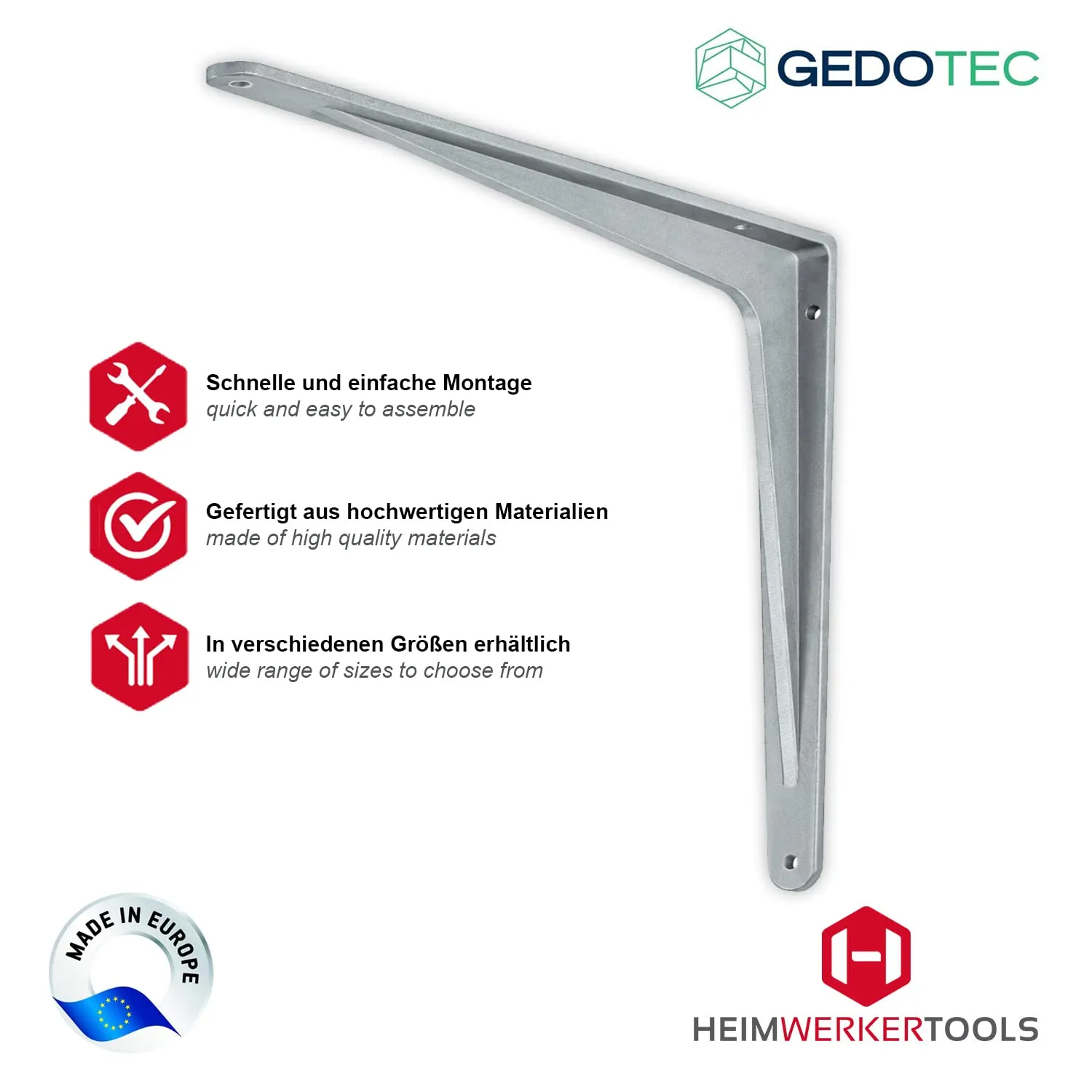 Gedotec Sparta reggimensola alluminio 200x250 mm 200 kg