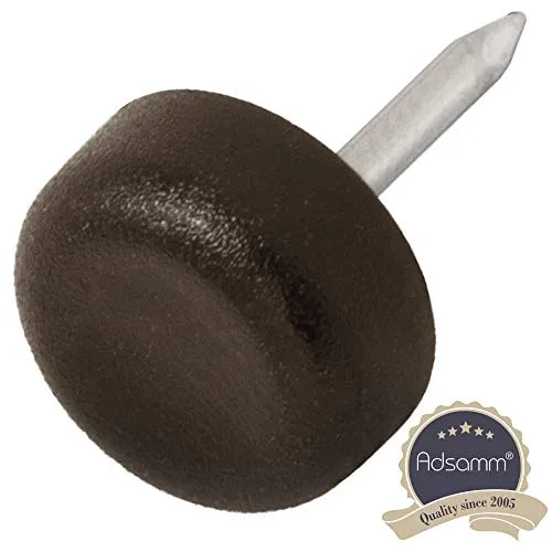 Adsamm Pattini Plastica con Chiodo 13 mm Marroni 100 Pezzi