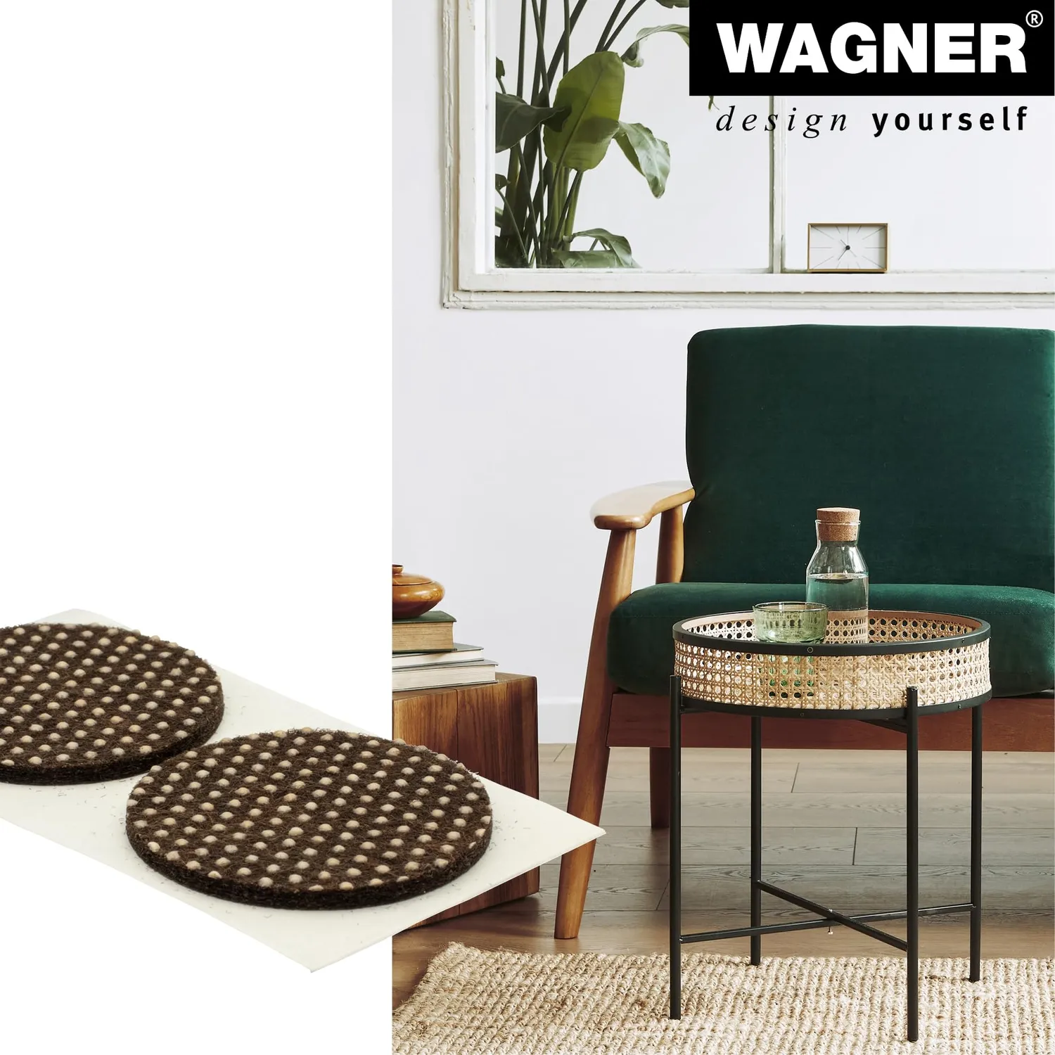 Wagner 16014099 cuscinetti antiscivolo Ø 40 mm 4 pezzi feltro stop