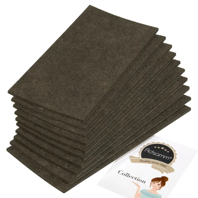 Adsamm Fogli Feltro Autoadesivo 100x200 mm Marrone 10 Pezzi 3,5 mm