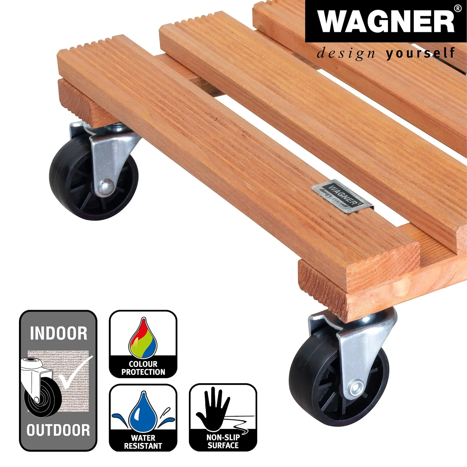 Wagner Toscana 20015301 carrello piante legno 29x29 cm